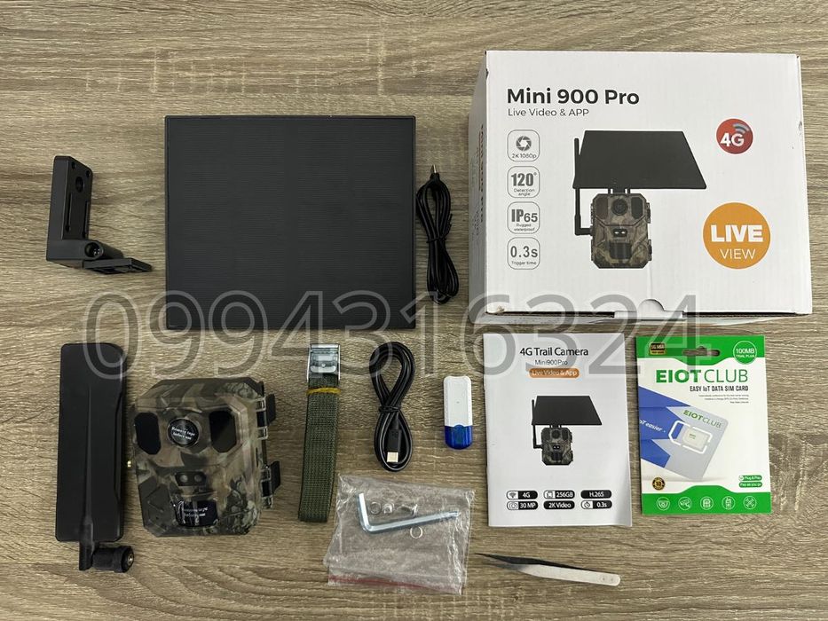 Фотопастка 4G із сонячною панеллю Mini900Pro 30 Мп 2K UCon