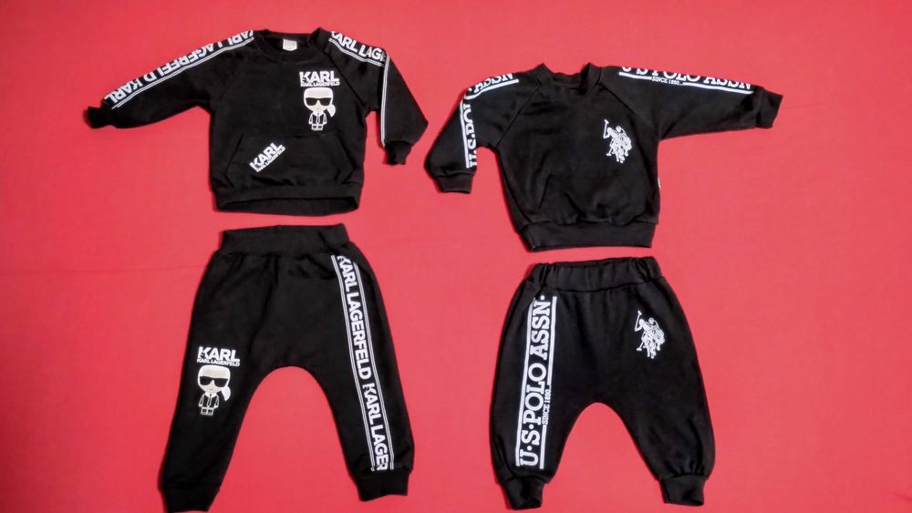 Спортивный костюм, 6-9м, черный,  karl lagerfeld, Polo Assn. Турция
