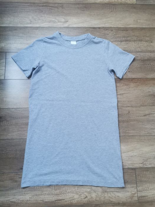 Sukienka szara HM 36 S bawełna długi t-shirt