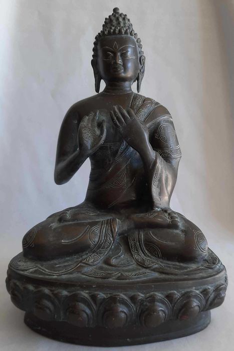 Budda Duża Stara Figura Brąz