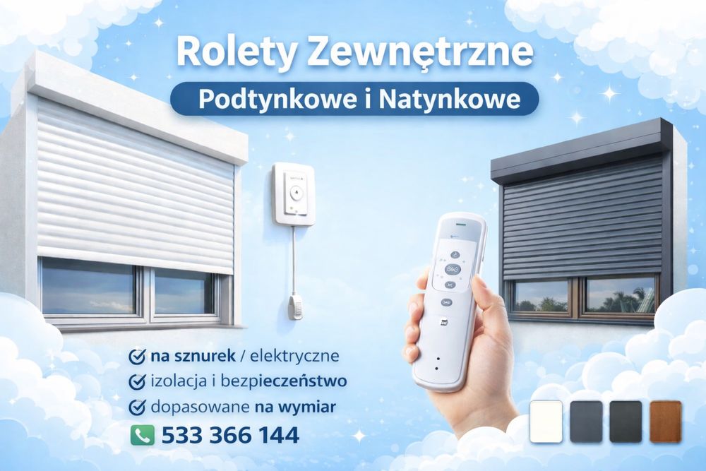 Rolety zewnetrzne podtynkowe natynkowe antywlamaniowe ocieplane