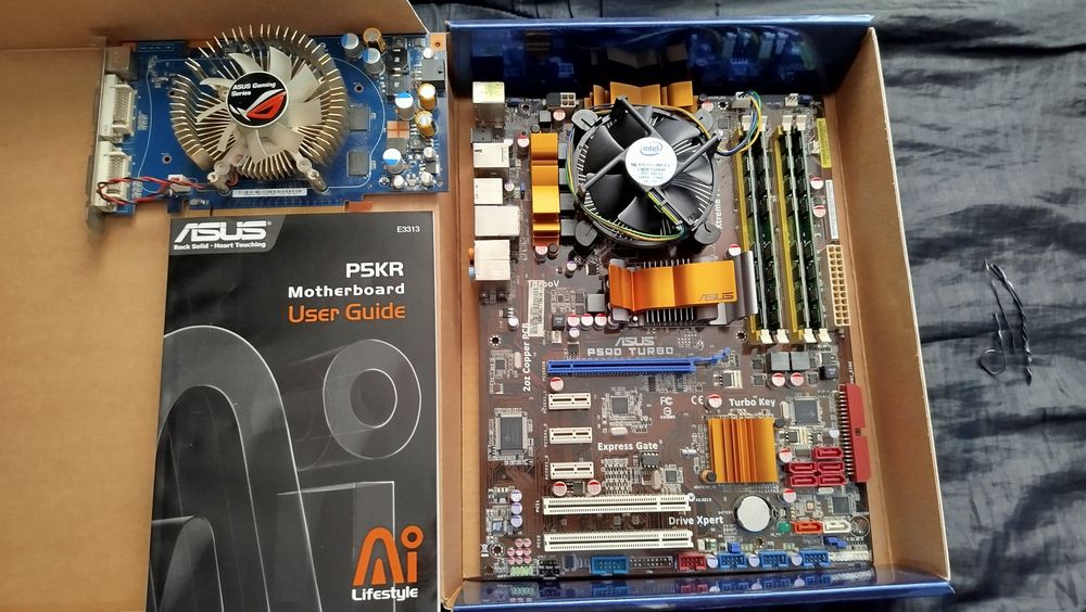 Комплект:Материнська плата+процесор+пам'ять ddr2+відеокарта