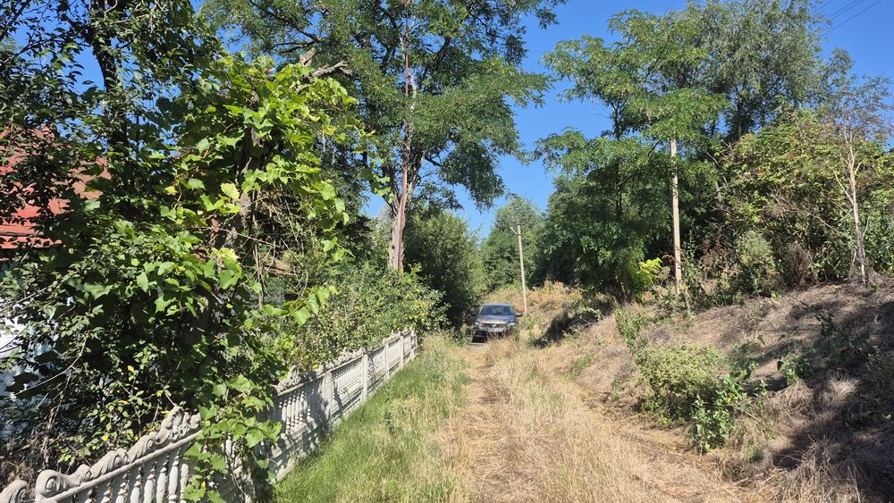 Будинок з джерельною водою на березі річки, асфальтована дорога