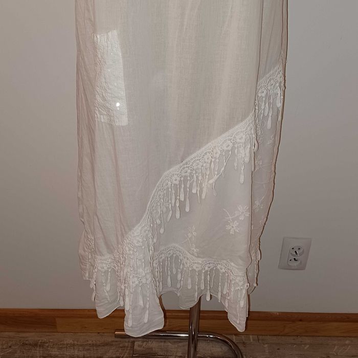 Sukienka plażowa biała bawełna Ideał dla XL/XXL