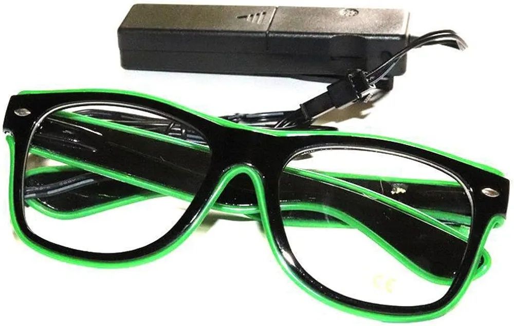 Party LED Glasses . Okulary LED na imprezę zielone