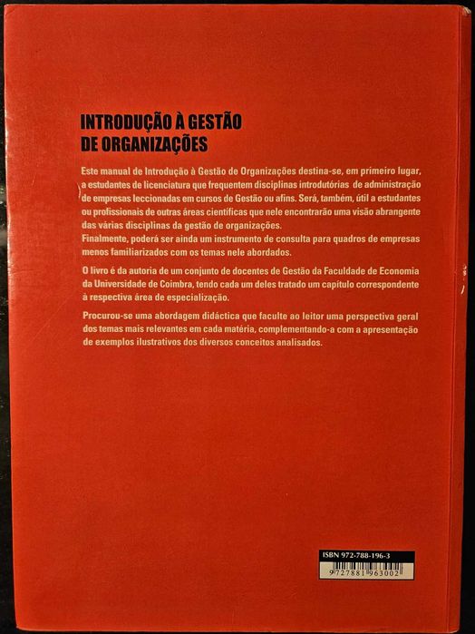 Livro de Introdução à Gestão de Organizações