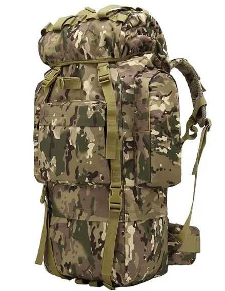 Рюкзак похідний тактичний каркасний 80-85л Мультик Олива Чорний Койот