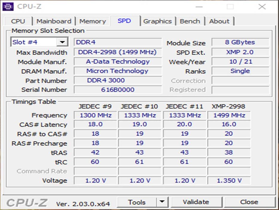 DDR4 8GB AdaTa xPG 3000 -Komputer
