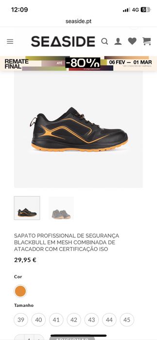 SAPATO PROFISSIONAL DE SEGURANÇA