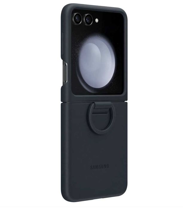 Оригинальный чехол Samsung Z Flip 5 Silicone Cover with Ring Blue