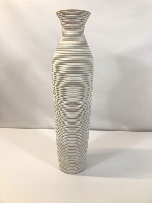 Duża biała waza podłogowa 70 cm na pampas trawy i suche bukiety