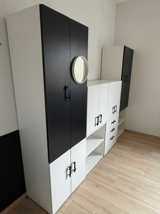 Zestaw szaf IKEA PLATSA 240 cm – szafy + regały + szuflady