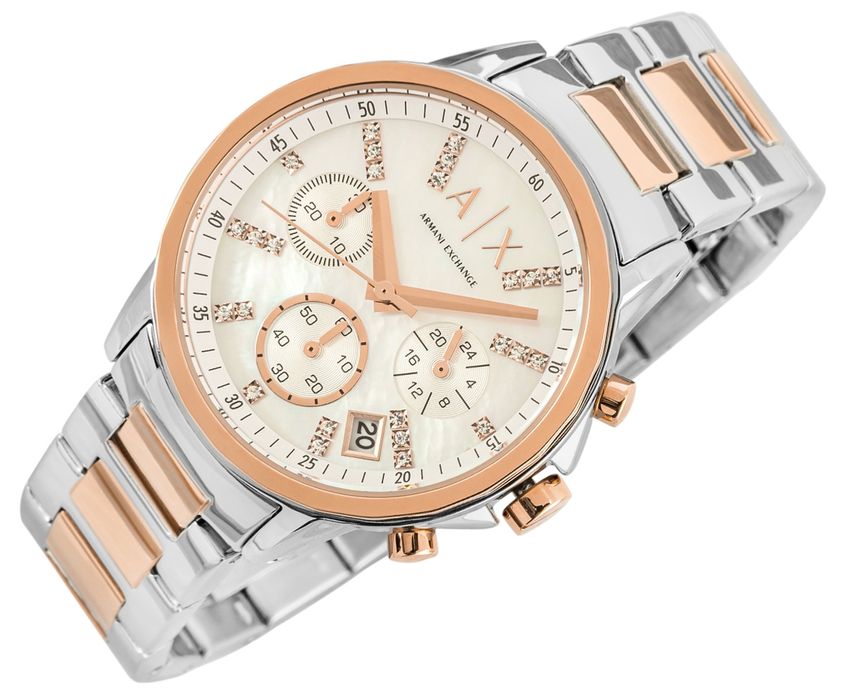 zegarek damski armani exchange banks chronograph ax4331 + box