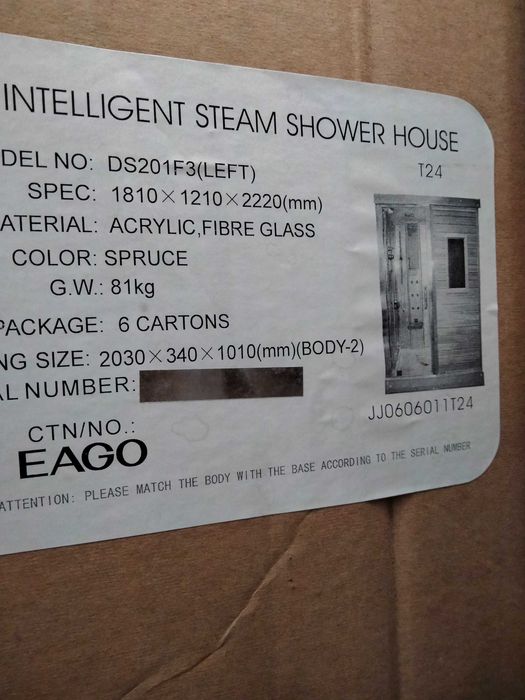 Терміново продам гідробокс сауна EAGO DS201F3 нова.