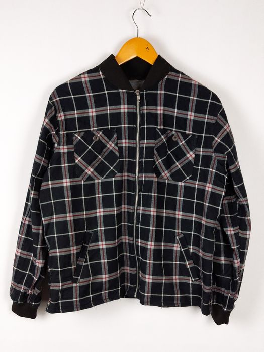 Cienka kurtka w czarną kratę rozmiar XL bomberka męska szwedka