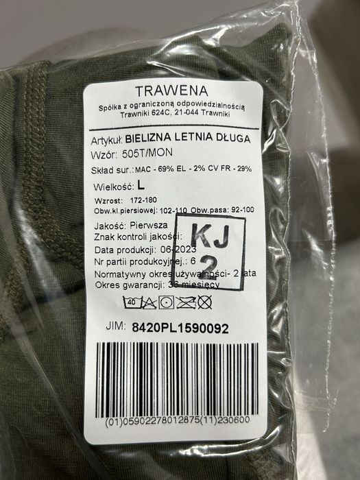 Bielizna letnia dluga L