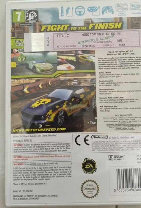 Jogo Nintendo DS Meu Diário Secreto, Wii; Fifa10, Need For Speed Nitro