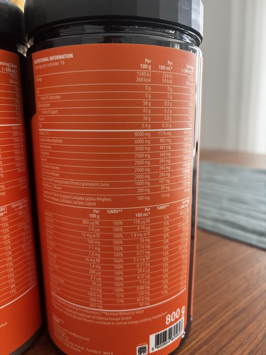 Pack 2x Pré-Treino Prozis Energy Charge (Laranja + Mojito) – Praticamente Novos
