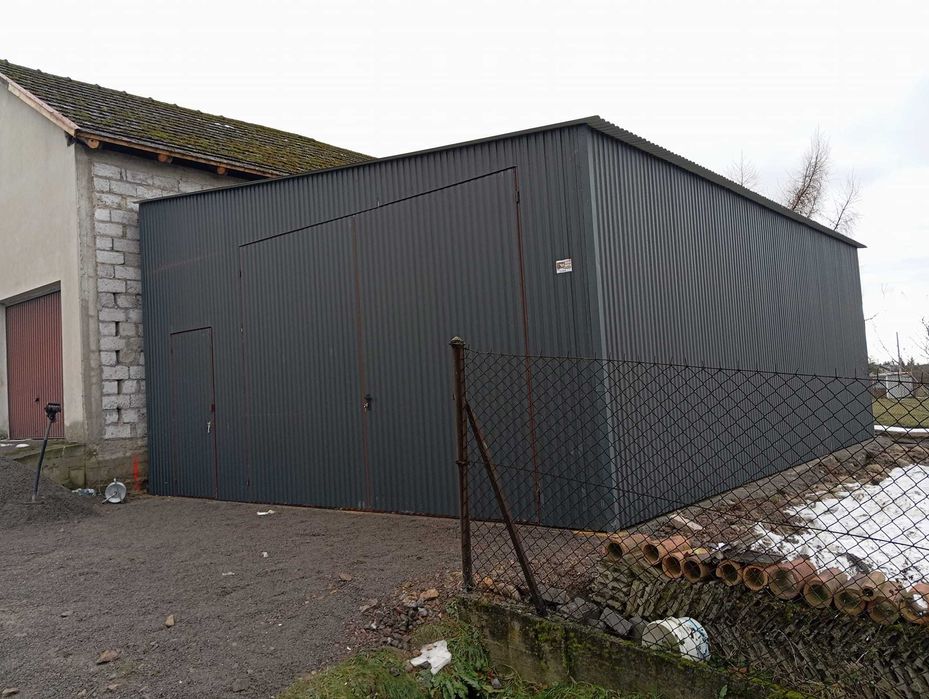 Wysoki GARAŻ BLASZANY  - Wiata , Hala , Magazyn Blaszany - GRZYWSTAL