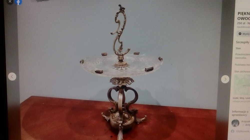 Kryształowa patera z otworem