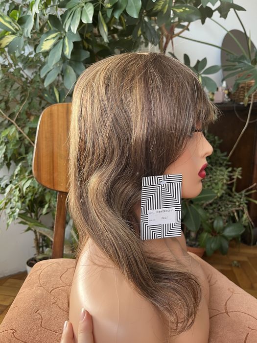 Peruka z grzywka włosy naturalne ludzkie