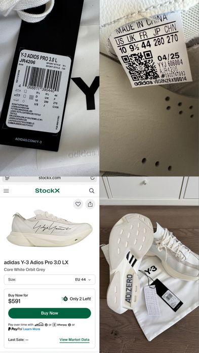 Adidas Y-3 Yohji Yamamoto Adizero Adios Pro 3 LX JR4206 оригінал