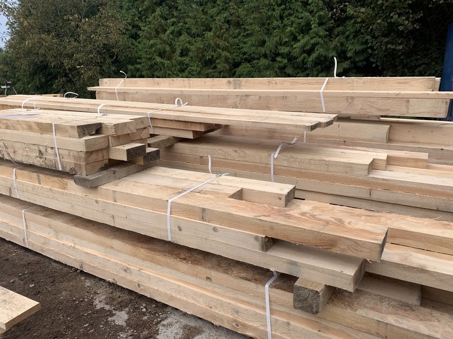 Więźba dachowa jodłowa, deski szalunkowe