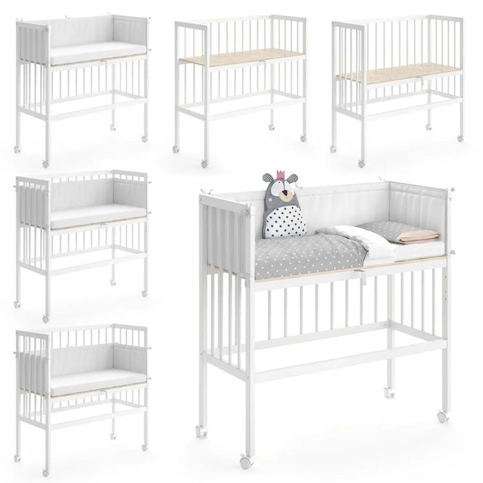 Łóżeczko dostawne model 2283,Beistellbett Sophie, sosnowe, białe.