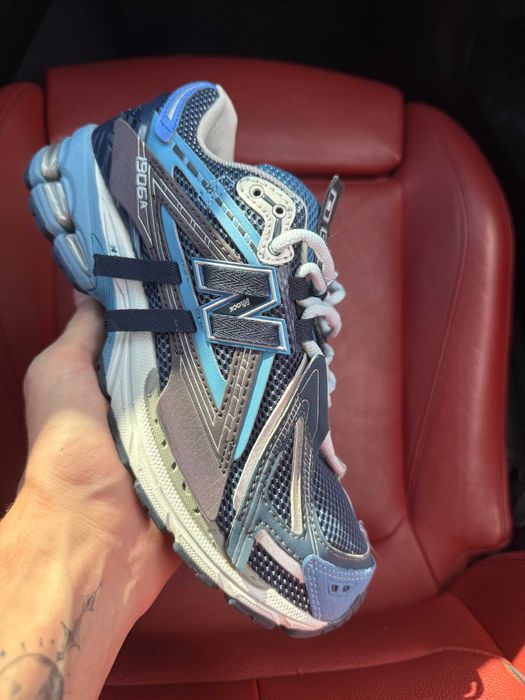 (БЕЗ ПЕРЕДОПЛАТИ) New Balance 1906a Navy Blue Silver нью беленс 1906 сині сріблясті літні кросівки сітка