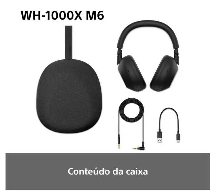 Auscultadores Bluetooth SONY WH-1000XM6 (Over Ear - Noise Cancelling - Microfone - Preto) 10% Desconto - Caixa Selada - 359,99€