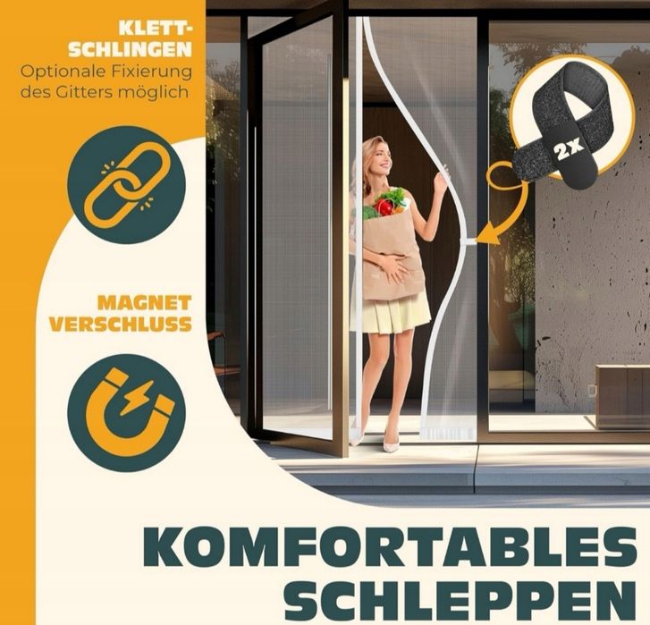 Moskitiera do drzwi 90 cm x 200