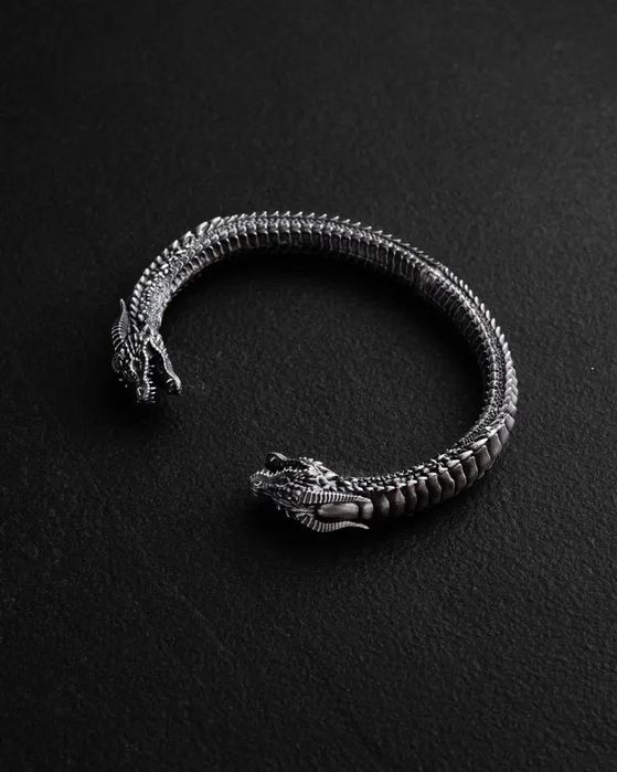 Срібний браслет KAMPF DER DRACHEN з драконами