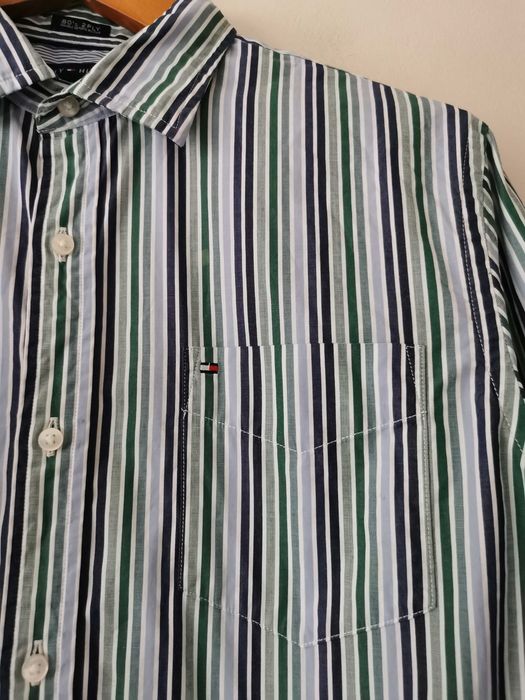 Tommy Hilfiger koszula męska w paski logowana ORYGINAŁ IDEAŁ M