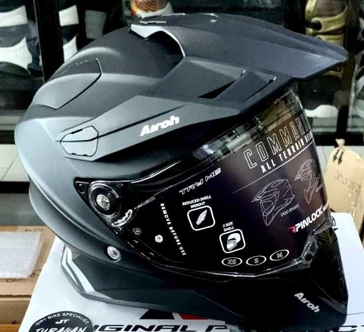 Capacete NOVO Airoh Commander Preto Mate (42% DESCONTO) Em S e M
