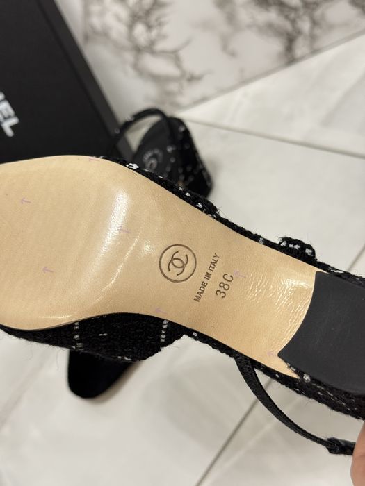 Czółenka Chanel Slingback Tweed