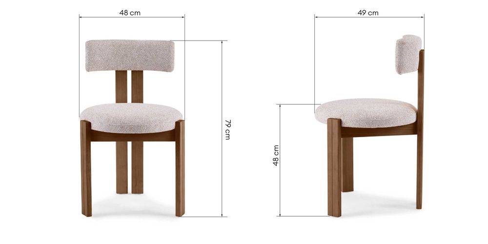 ZZ2277/ZZ2280 - Matteo, Krzesło do jadalni, beżowo-kremowe/brązowe