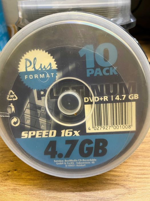 Płyty DVD+R Platinum 10 pack nowe - 6 opakowań