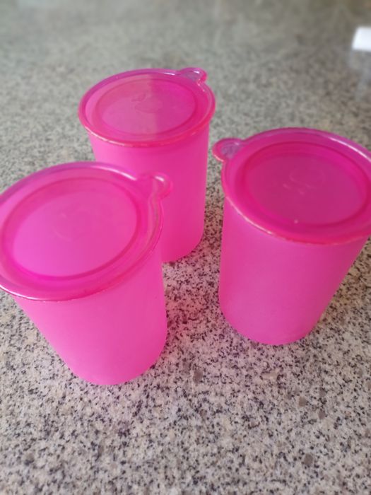 3 potes com tampa hermética