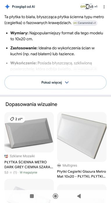 65 szt. Białe płytki gres 10/20 cm