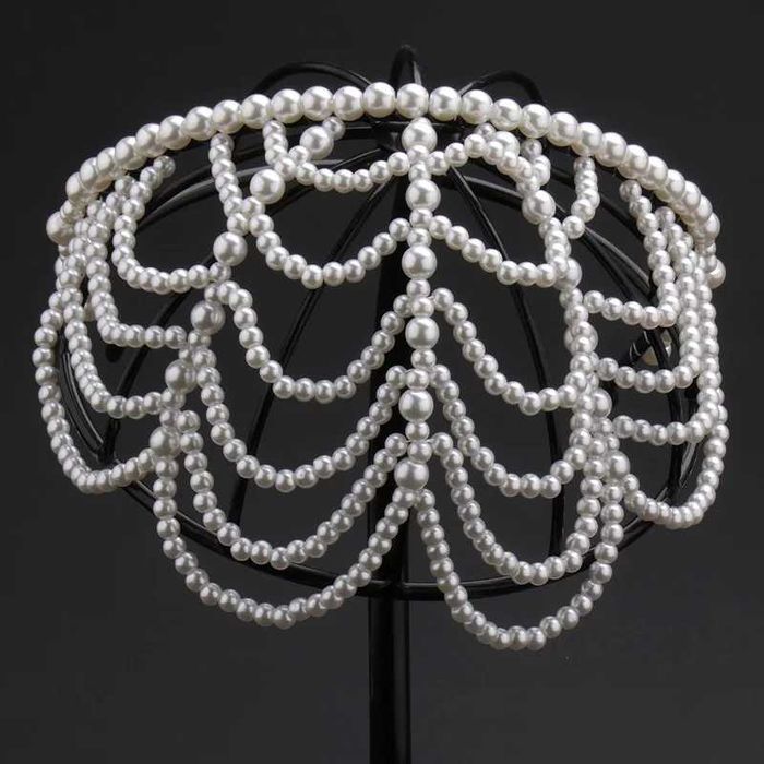 Обруч обідок із штучними перлинами