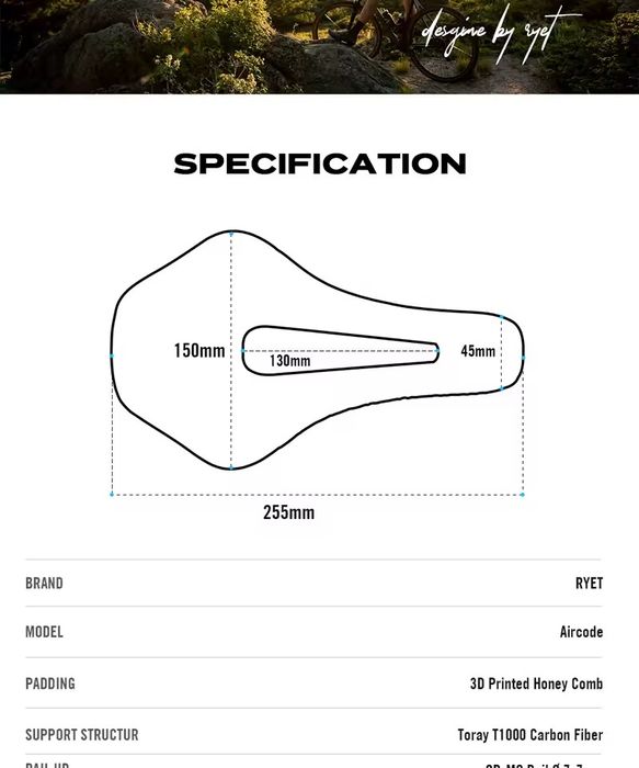 Karbonowe siodełko Ryet Aircode 3D