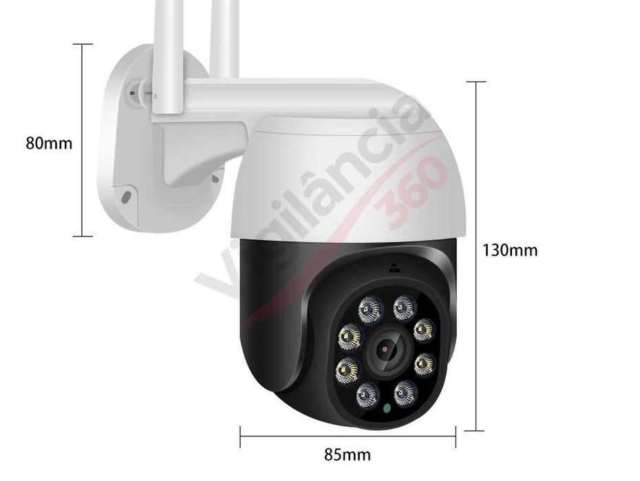 Câmara WiFi PTZ FullHD Zoom 5X Visão Noturna a Cores IP66 ONVIF -NOVA