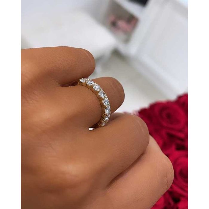 Obrączka złota do połowy z brylantami Eight Dreams 0.80ct