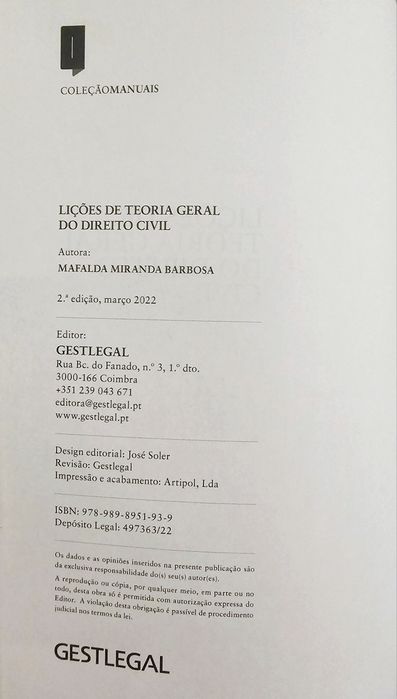 Lições De Teoria Geral de Direito Civil