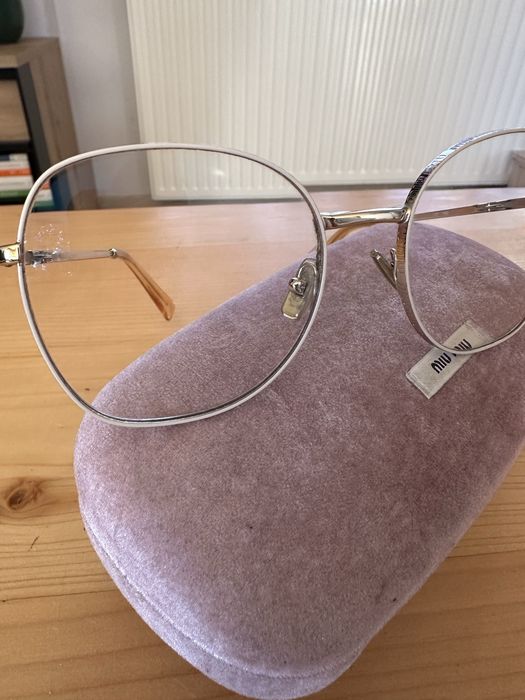 Miu Miu Okulary Oprawki korekcyjne Zloto Logo