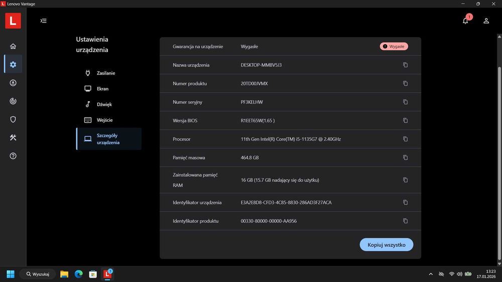Laptop Lenovo E15 G2 I5/16GB/500GB/Iris Xe/W11Pro + Akcesoria