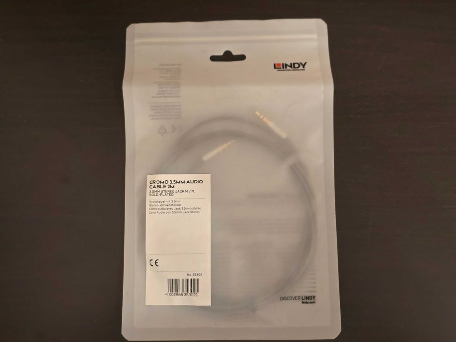 Kabel Audio Premium Stereo Aux Mini Jack 3.5mm Gold 2m Lindy CROMO