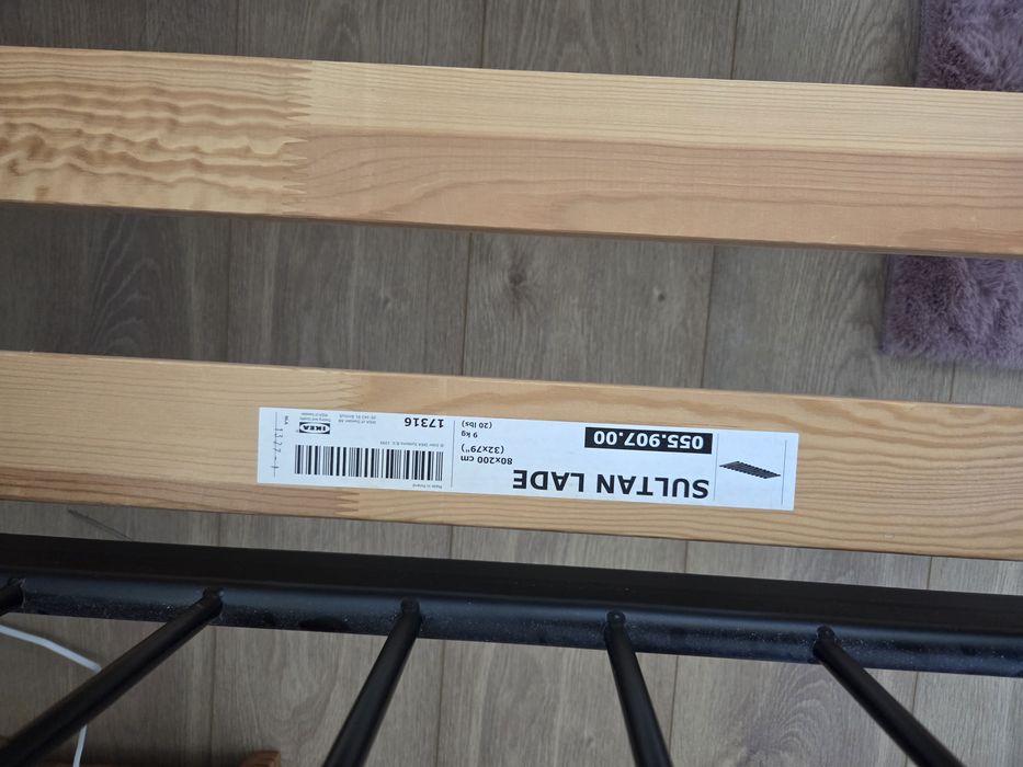Lóżko dziecięce 80x200 Ikea minnen rosnące z dzieckiem, stelaż sultan lade i materac