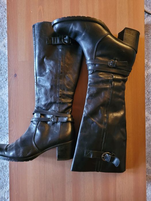 Skórzane kozaki Prima Moda