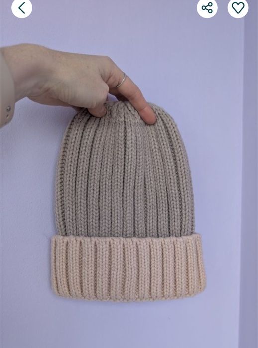 Жіноча Зимова  в'язана  шапка та перчатки пудрово рожеві